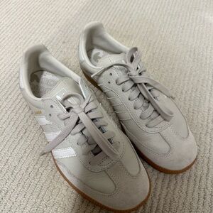 Adidas Classic White Sneakers with Brown Sole
